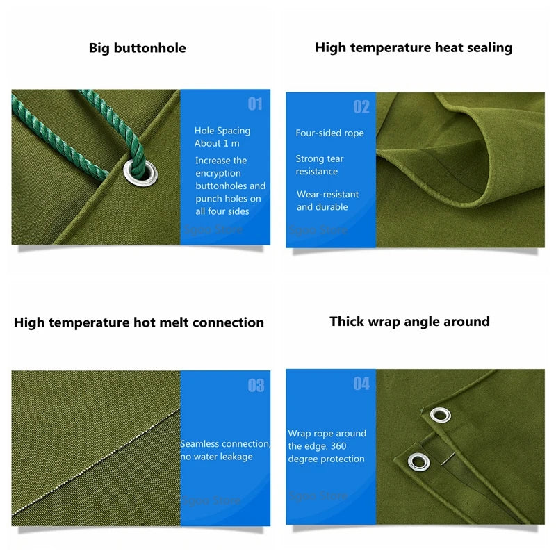 0.65mm army green canvas truck awning