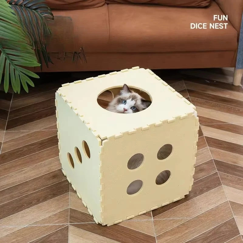 Splicing Felt Cat Nest Dice-shape Cat House