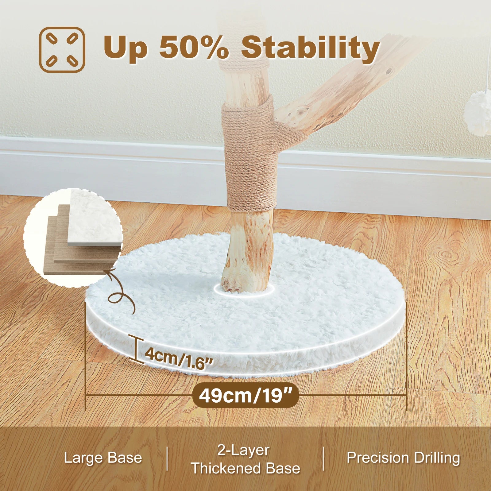 Wood Flower Cat Tree with 2 Perches