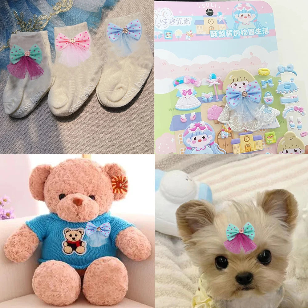 10PCS Dog Bow Dog Hair Accessories Handmade