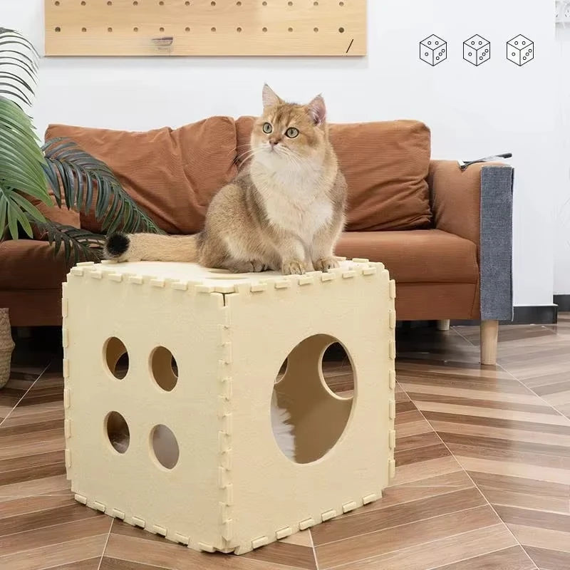 Splicing Felt Cat Nest Dice-shape Cat House