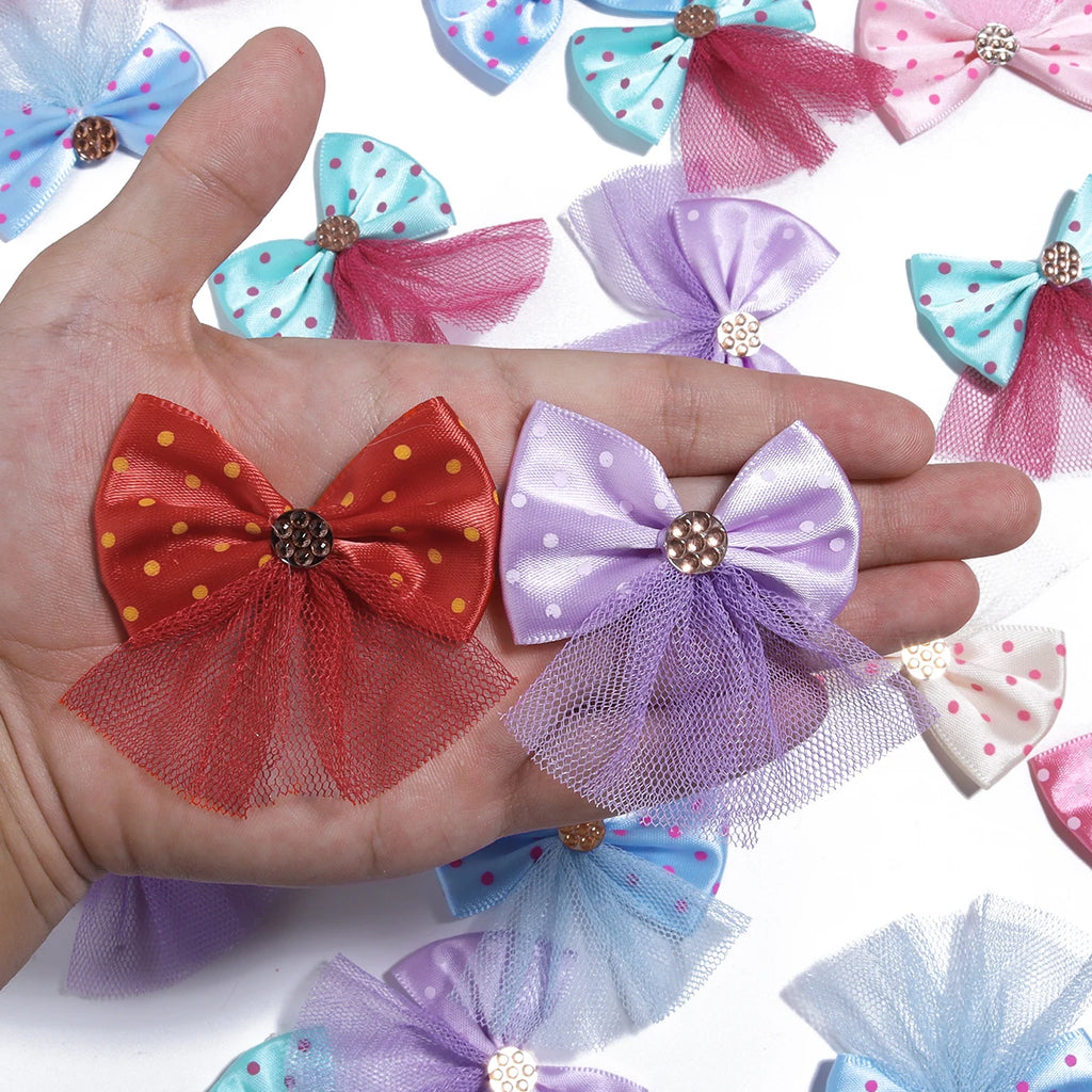 10PCS Dog Bow Dog Hair Accessories Handmade